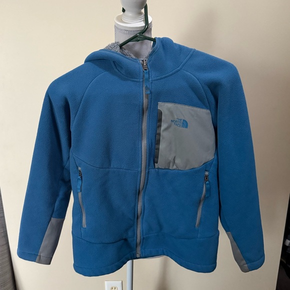 The North Face Gray and Blue Fleece Jacket - Picture 1 of 9